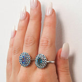 Peacock Princess Ring - London Blue Topaz