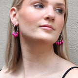 Cha Cha Pearl Hoops - Pink