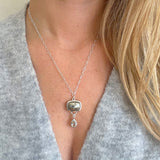 Pyrite + Green Amethyst Drop Necklace