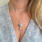 Pyrite + Green Amethyst Drop Necklace