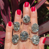 small pyrite ring 925 sterling silver