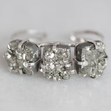 Silver Pyrite Sparkler Cuff - Large Squares