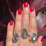 Small Pyrite Ring - Teardrop size 8