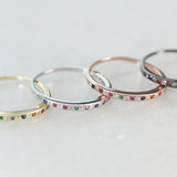 Rainbow Pave Stacker Ring