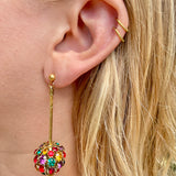 Disco Ball Earrings Large- Rainbow