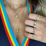 Mixed Metal Gemstone Ring - Citrine & Moonstone