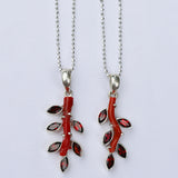 Italian Coral + Garnet Branch Necklace
