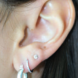 Mini Silver Hoops- 1/2”