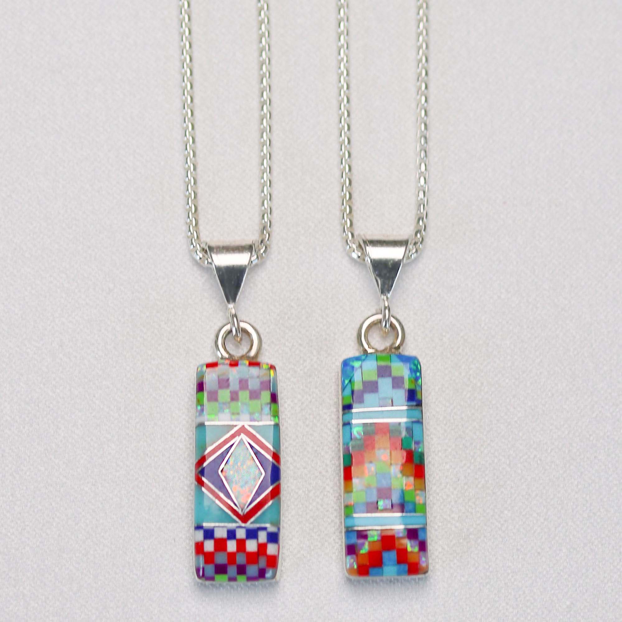 navajo mini bar necklace 925 sterling silver