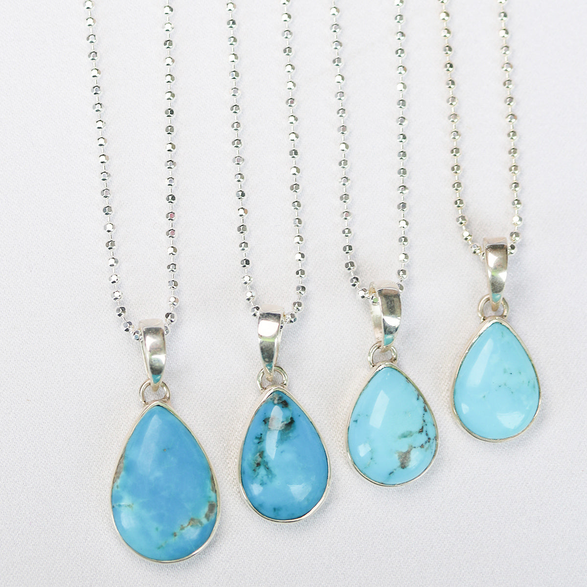 Genuine Turquoise Necklace, Upside Down Tear Drop, Turquoise Pendant  Necklace, Dainty Necklace