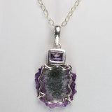 Amethyst Flower Necklace with Faceted Amethyst