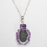Amethyst Flower Necklace with Faceted Amethyst