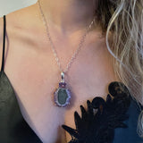 Amethyst Flower Necklace with Faceted Amethyst