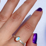 Mixed Metal Gemstone Ring - Moonstone