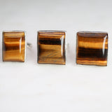 Gold Tiger's Eye Rings - Square