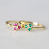 14k gold plated sterling silver swarovski crystal ring