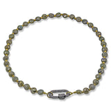 Crystal Clasp Moss Agate Beaded Necklace