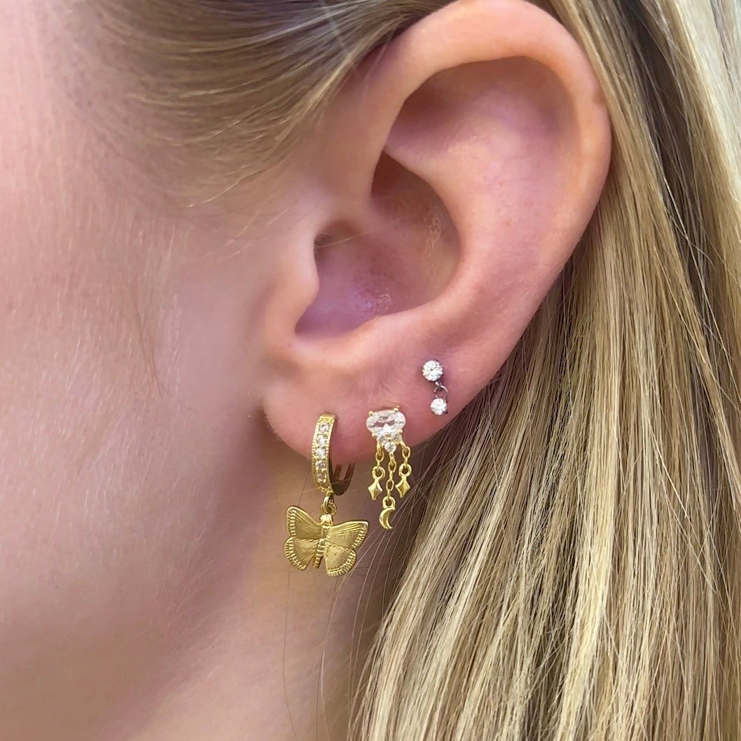 Butterfly Huggie Hoops