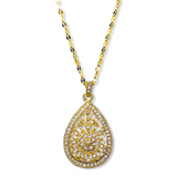 Crystal Teardrop Bloom Necklace
