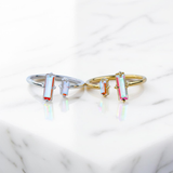 Mystic Topaz Baguette Ring - adjustable