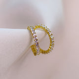 Princess Cut Crystal Hoops - 3/4"