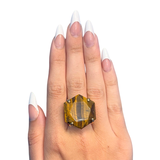 Tiger's Eye Hexagon Ring