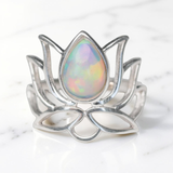 Lotus Blossom Opal Ring - Large
