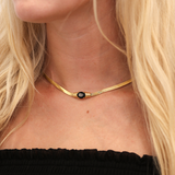Black Onyx Herringbone Necklace