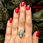 Natural orthoceras fossil ring .925 sterling silver