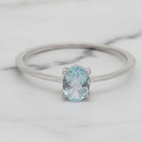 Blue Topaz Oval Birthstone ring - December