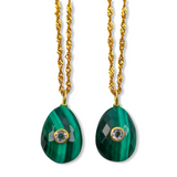 Malachite + Zirconia Teardrop Necklace