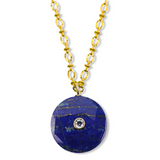 Lapis Lazuli Disc Chunky Inlay Necklace