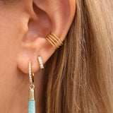 Amazonite or Turquoise Pillar Earrings
