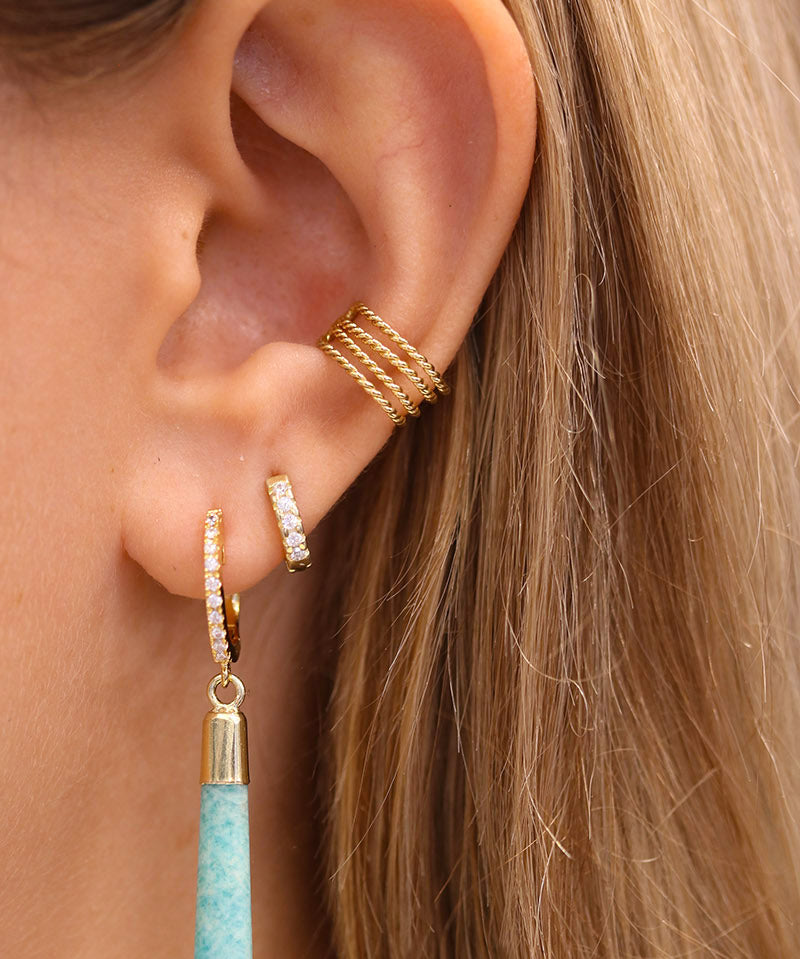 Amazonite or Turquoise Pillar Earrings