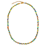 Gems & Gold Cubes Beaded Necklace