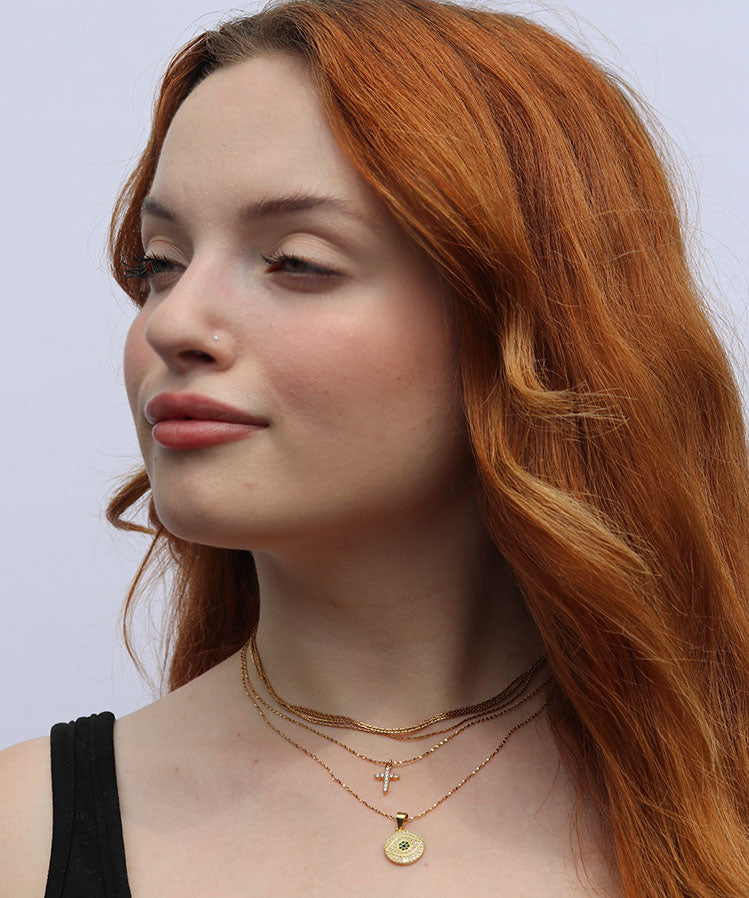 Evil Eye Crystal Medallion Necklace