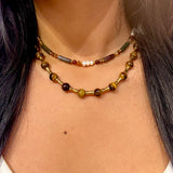 Agate + Pearl Beaded Necklace