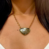 Pyrite Protective Shield Necklace
