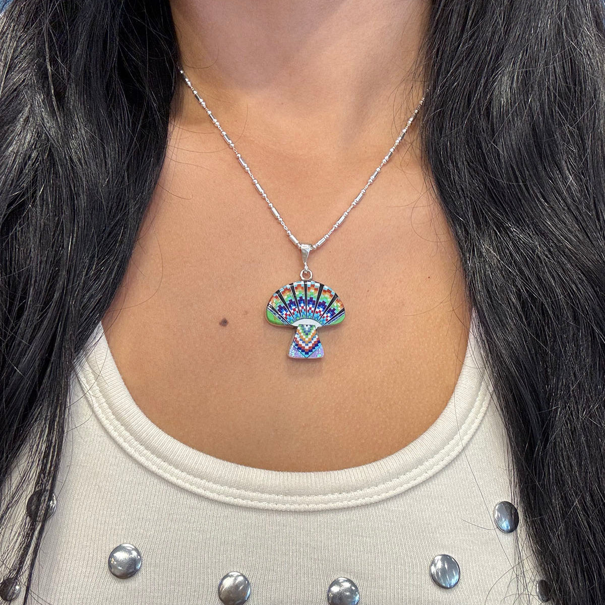 Magic Mushroom Mosaic Necklace