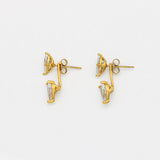 Crystal Marquise Ear Jackets - Front back earrings