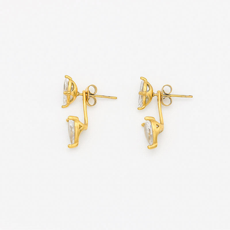 Crystal Marquise Ear Jackets - Front back earrings