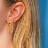 Gold Diamond Fringe Earrings