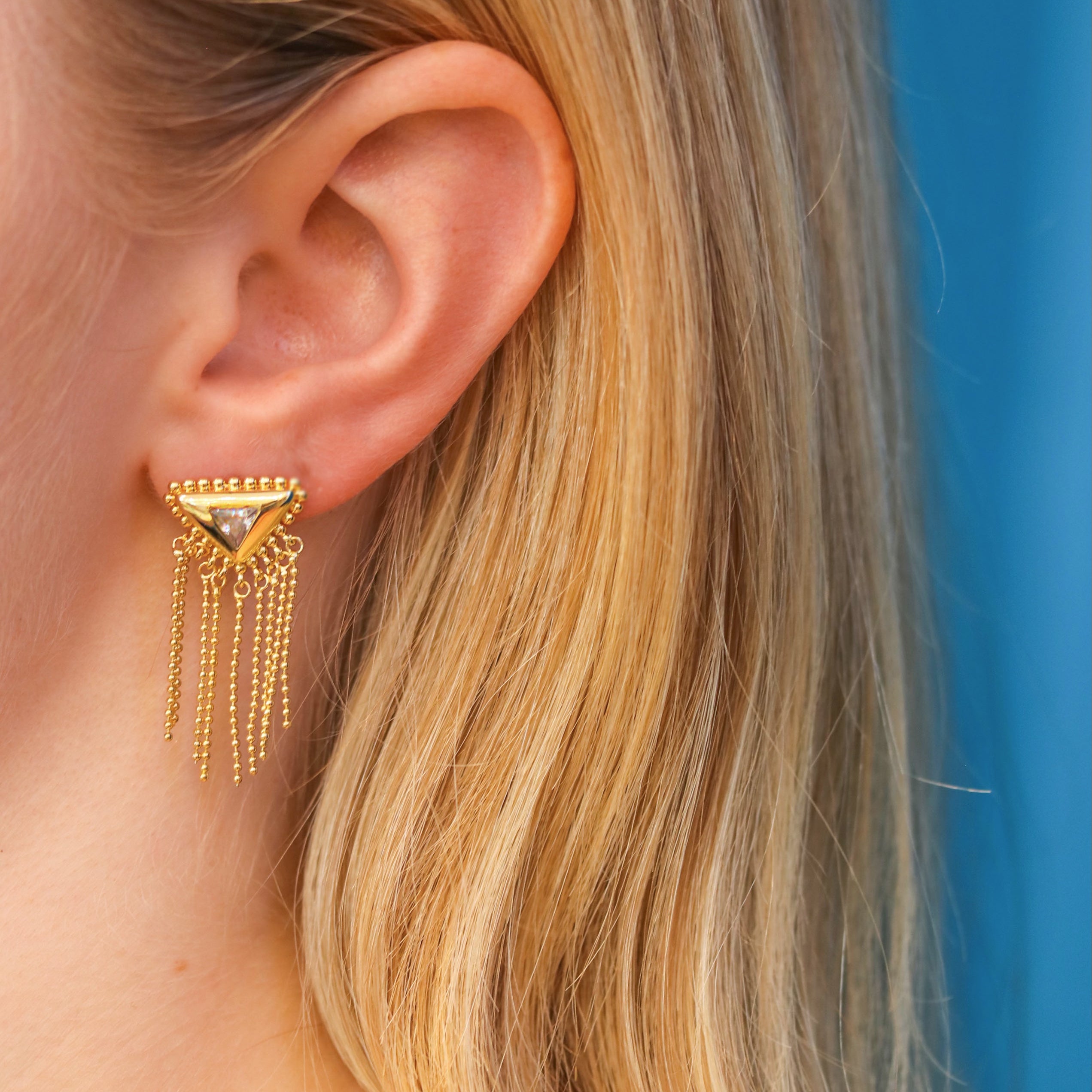 Gold Diamond Fringe Earrings