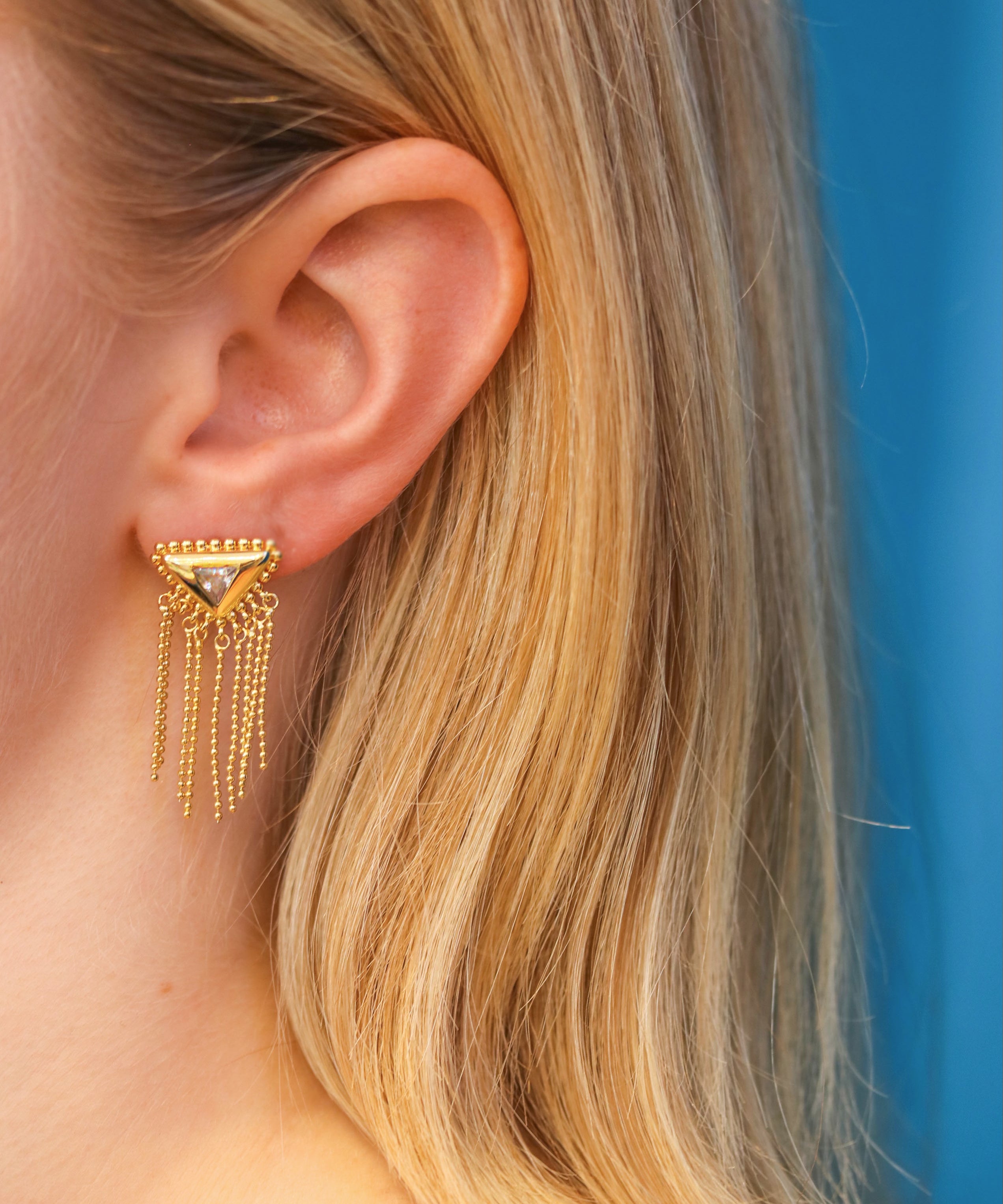 Gold Diamond Fringe Earrings