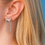 Silver Diamond Fringe Earrings