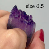 Carved Rock Ring Dark Amethyst (SIZE 5.5-8)