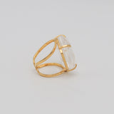 Clear Quartz Hexagon Ring -size 7-12