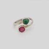 Ruby + Emerald Adjustable Ring