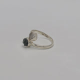 Herkimer Diamond + Black Tourmaline Adjustable Ring
