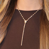 Baguette Crystal Lariat Necklace - Waterproof